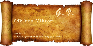 Görcs Viktor névjegykártya